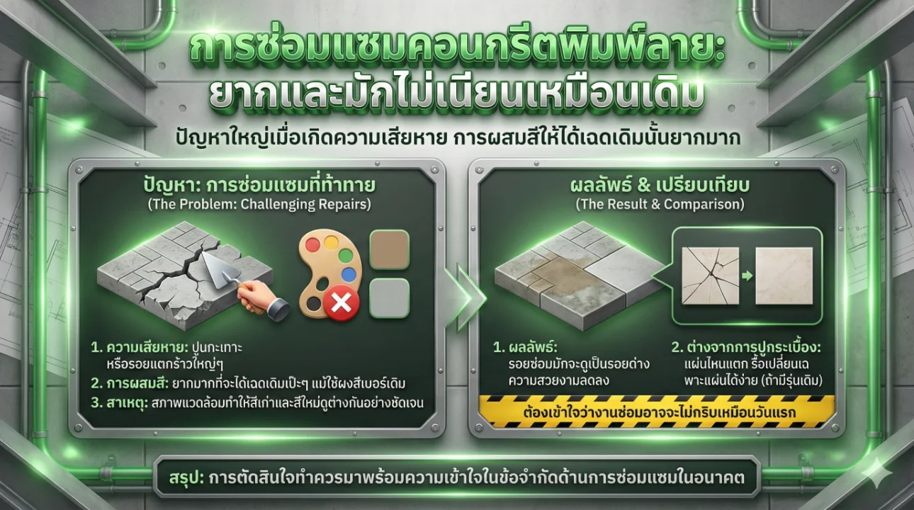 คอนกรีตพิมพ์ลาย vs กระเบื้อง