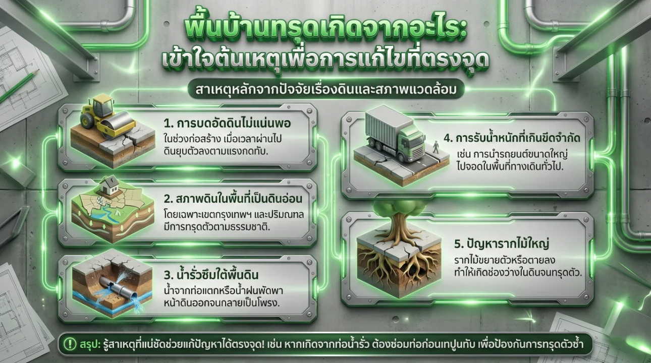 พื้นบ้านทรุดเกิดจากอะไร