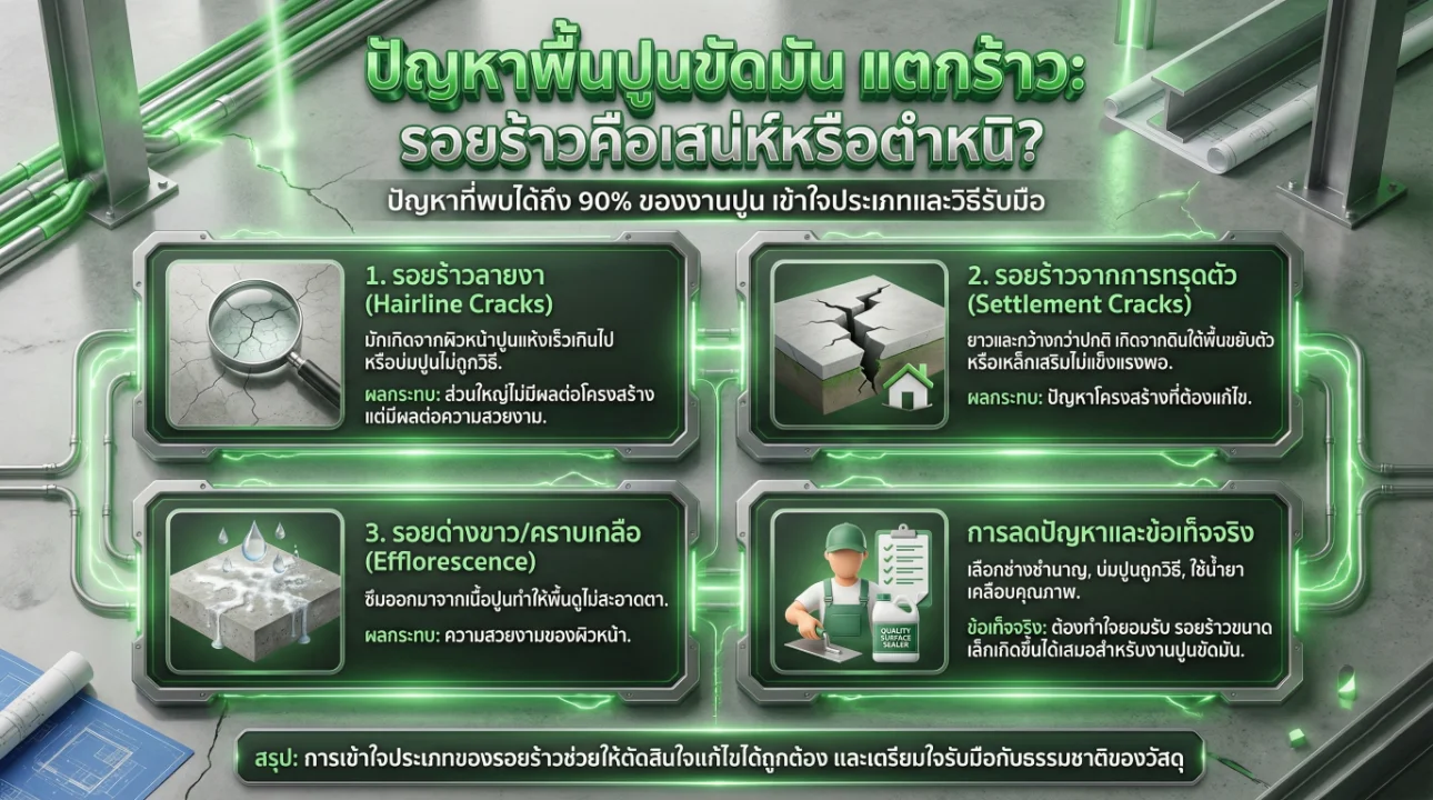 พื้นปูนขัดมัน แตกร้าว