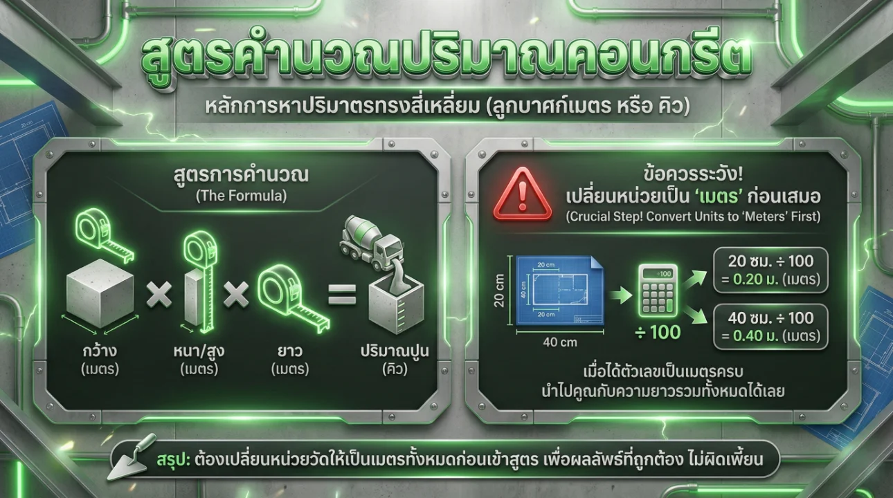 สูตรคำนวณปริมาณคอนกรีต