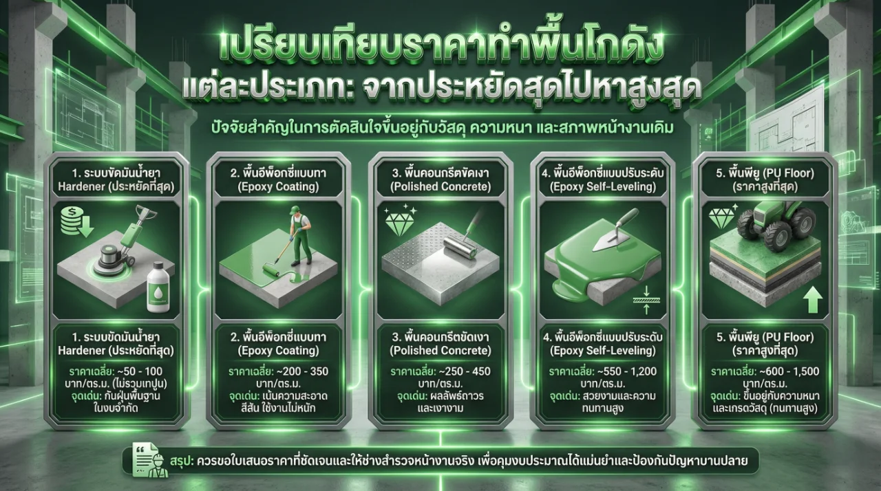 ราคาทำพื้นโกดัง