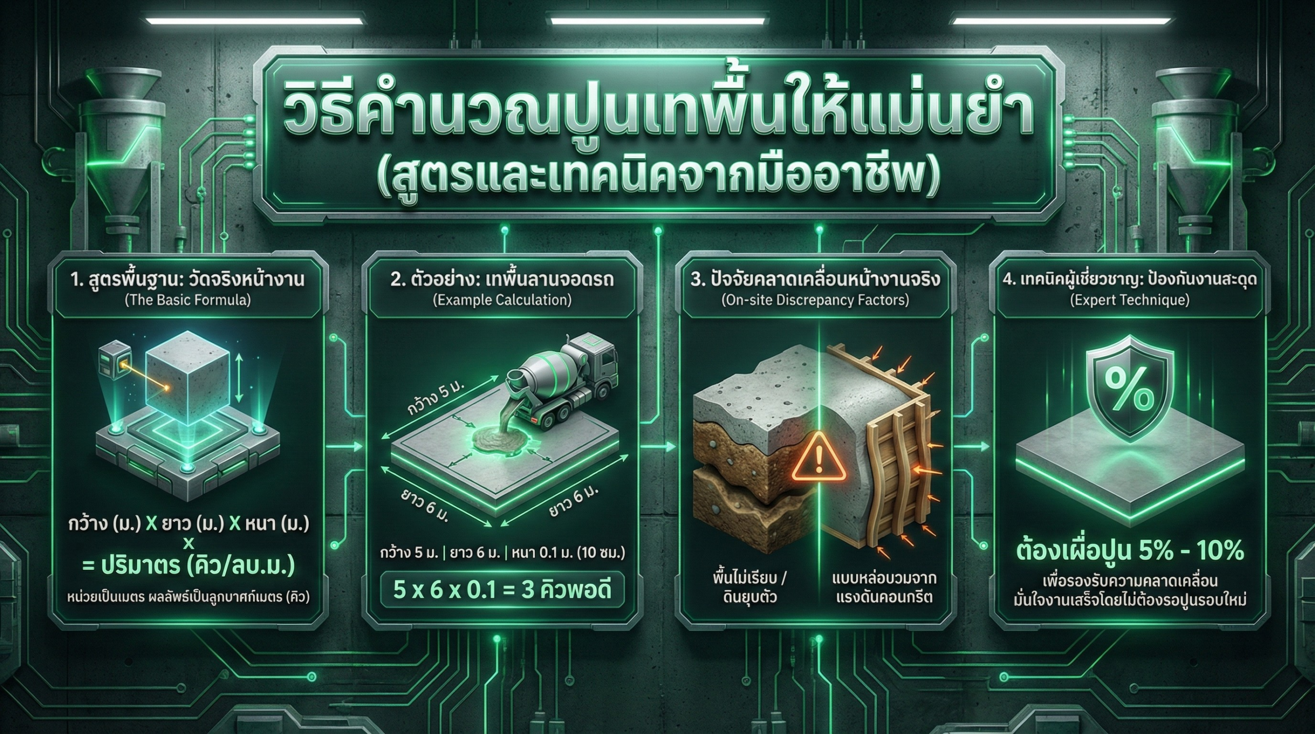 สูตรและเทคนิคผสมปูน จากมืออาชีพ