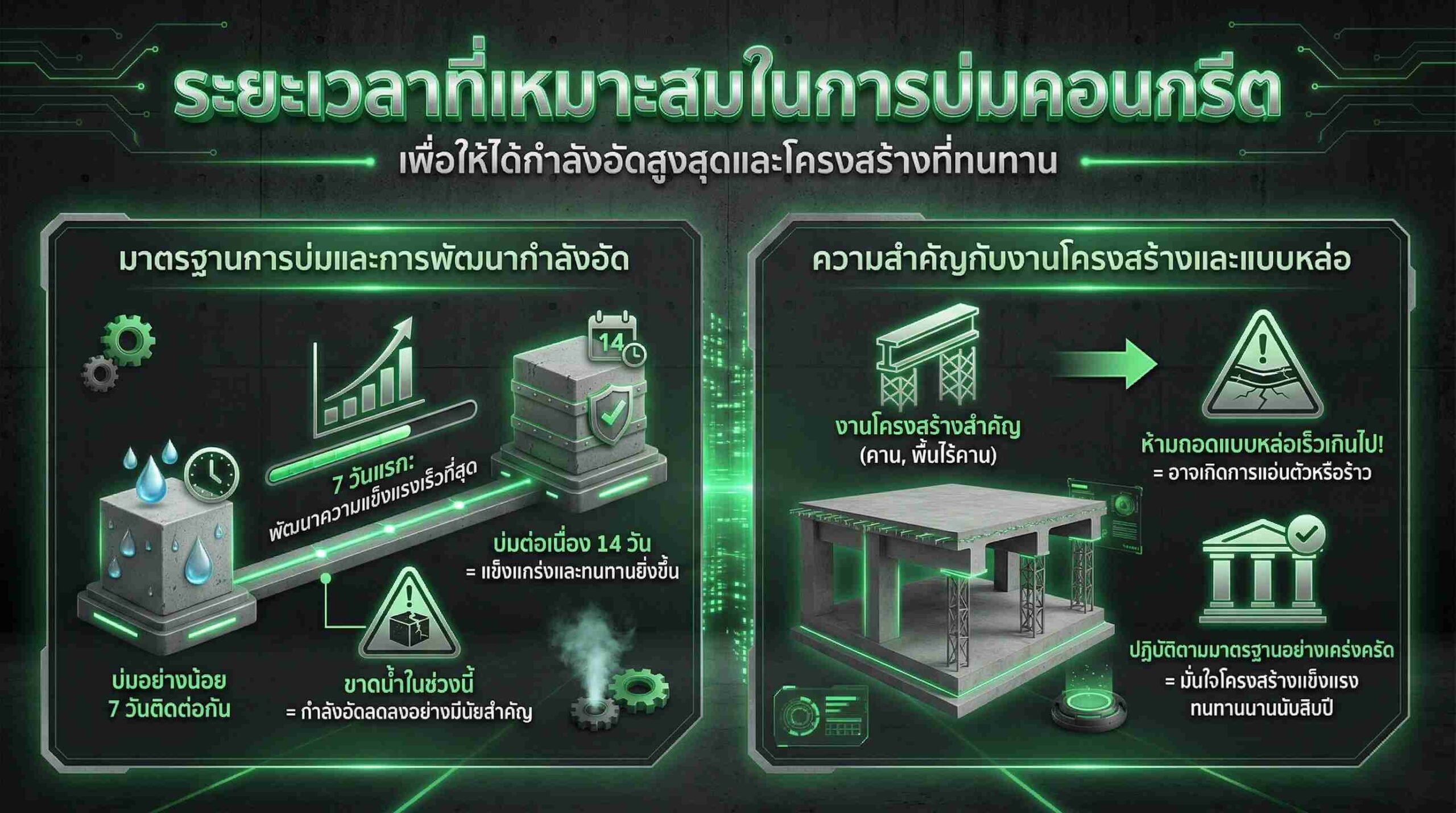 ระยะเวลาในการบ่มคอนกรีต